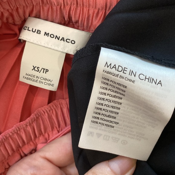 Club Monaco Colourblock Pink and Black Pleated Midi Skirt Size XSmall - Picture 13 of 14